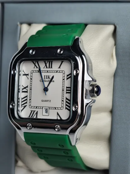 IIK Collection Green Strap Roman Dial Quartz Watch